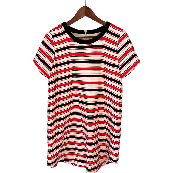 Anthropologie Dresses & Skirts - Anthro JOA Los Angeles Dress Size Medium White Striped Mini Short Sleeve Revolve